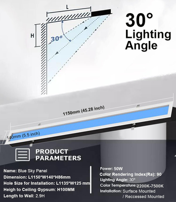 satın al AC 100-240V LED Tavan Paneli Işığı Doğal Işığı ve Gökyüzü Mavi'yi 40 watt çıkış gücü ile taklit ediyor Çevrimiçi üretim