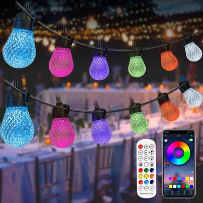 Düğün Açık RGB Dize Işık 49FT Su Geçirmez Uzaktan Kumanda