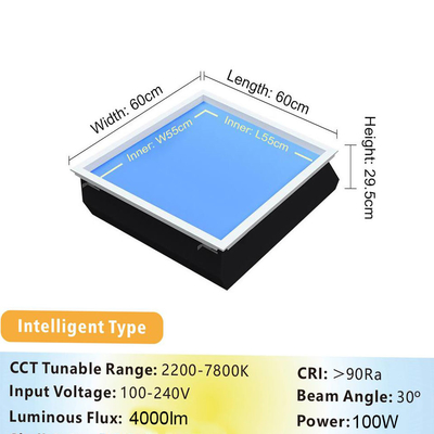 95 RA Hiç yanıp sönen LED'ler 50 000H Sahte Skylight Panel Düzenlenebilir Beyaz Tuya Smart Light