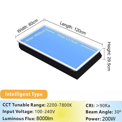 Güç Faktörü 0.9 150 watt ve L1200 X W600 X H295mm çıkış gücü ile LED Tavan Panel Işığı
