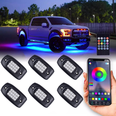 IP68 Suya Dayanıklı RGB Çok Renkli Kaya Işıkları Kablosuz Bluetooth Kontrolü