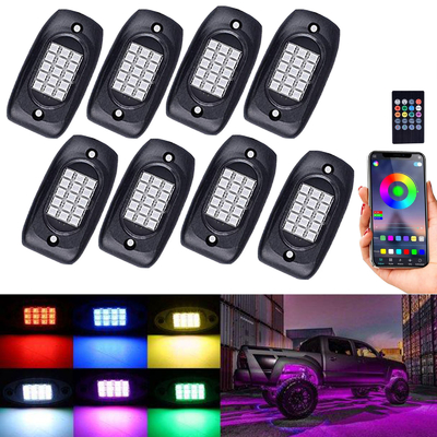 Müzik Modu ile Çok Renkli LED RGB Kaya Işıkları IP68 Su Geçirmez 12V