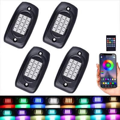 Pratik Araba RGB Kaya Işıkları Bluetooth Kontrolü 120 Derece Aydınlatma Açısı