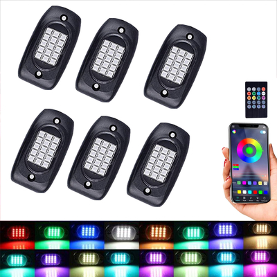 Toz Geçirmez Multiscene LED Bluetooth Kaya Işıkları, IP68 Suya Dayanıklı RGB LED Pod Işıkları