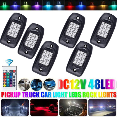 Su geçirmez LED RGB Kaya Işıkları Kiti APP Kontrolü Çok İşlevli