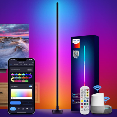 Müzik Modu ile Oturma Odası Kızılötesi RGB Köşe Lambader Uzaktan Kumanda