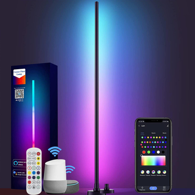 İskandinav Modern RGB LED Zemin Lambası İç Mekan Kısılabilir WiFi Alexa Ses Kontrolü