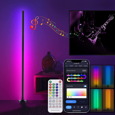 Uzaktan Kumandalı LED RGB Köşe Lambader Rengi Değişen AC85V-265V
