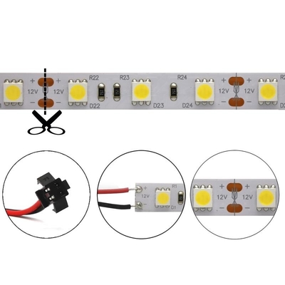Çok Renkli Kesilebilir SMD 5050 RGB LED Şerit 60LED/M Uzunluk 100mm