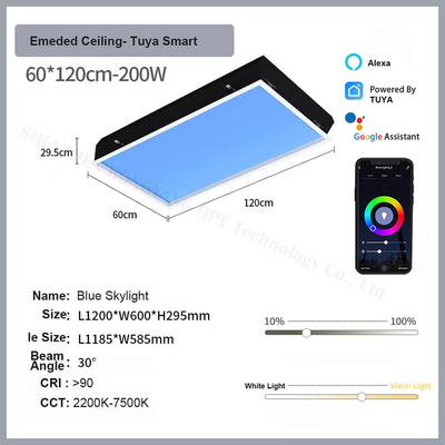 150W LED Çatı Fener Çatı Fener Terapi Paneli Doğal Işığı ve Gökyüzü Maviyi Taklit Et