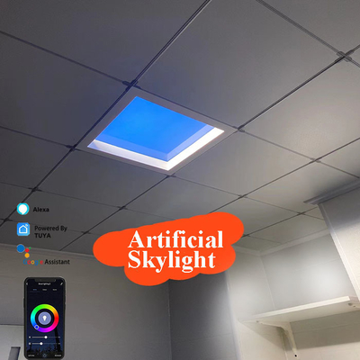 110V-240VAC Giriş Gücü Aralığı Tuya WiFi BT Kontrolü ve Tavan Rezervi Yüksekliği 350mm ile LED Skylight Panel